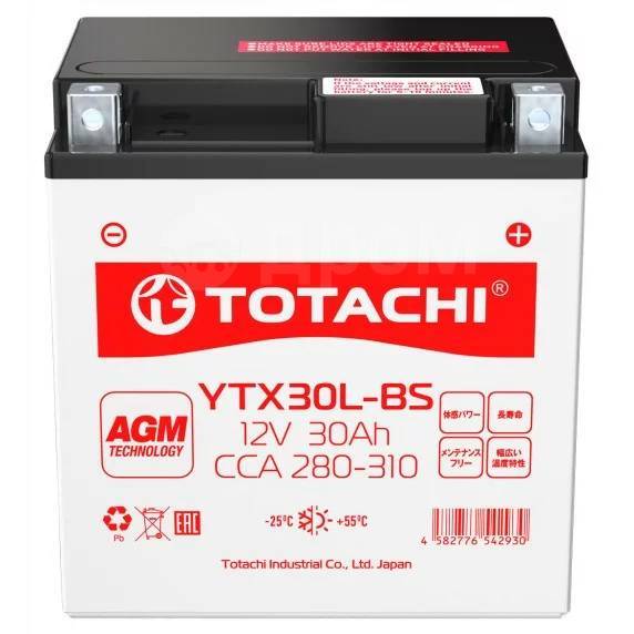   TOTACHI MOTO YTX30L-BS 30 / R AGM 