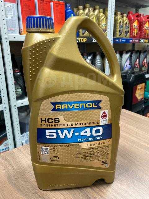 Моторное масло ravenol HCS 5W-40 5л, синтетическое, 5,00 л. CF, SN, A3 ...