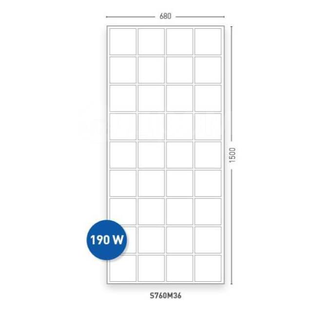     Black 3.5x68x150 cm Solara NH-451 S-Series 190W/12V 