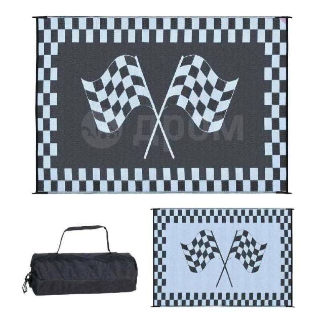  Racing Flag Black / White 1.82 x 2.74 m Stylish camping 672-RF6091 