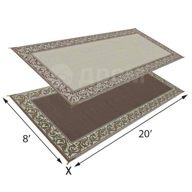  RC7 Burgundy / Beige 2.43 x 6 m Stylish camping 672-RC7BRNBEIGE 