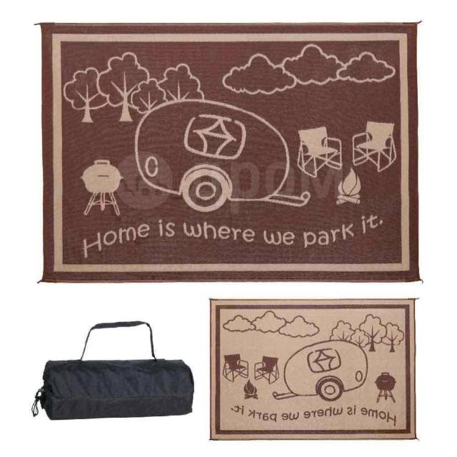  Reversible Home Brown / Beige 2.43 x 5.48 m Stylish camping 672-RH8187 