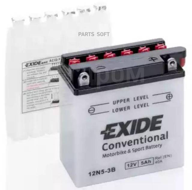   12V 5Ah 40A 121x61x131 /-+/ EXIDE 12N5-3B EXIDE 12N53B 