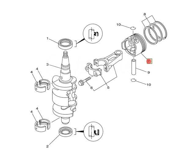  Yamaha F8-9,9 Hidea Marlin Gladiator (F9.9-01.02.00.02; 6AU-11631-00-96) (PREMARINE) 