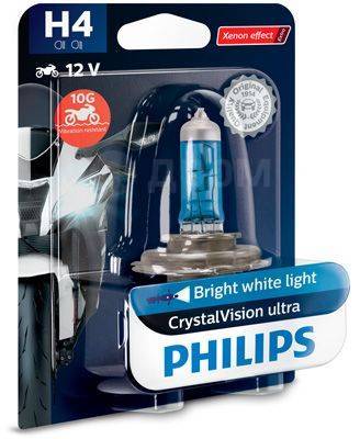   CrystalVision Ultra Moto H4 P43t-38 12 35 3700K BW PHILIPS 12342CVUBW 