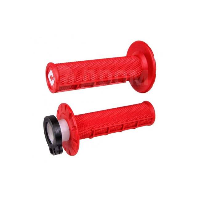  ODI GRIPS HALF WAFFLE LOCK-ON GRIP 2T/4T RED H36HWR 