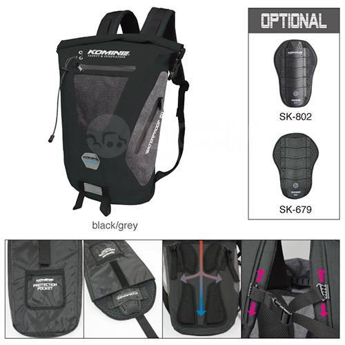   Komine SA-236 WP Backpack 20 Grey/Black 