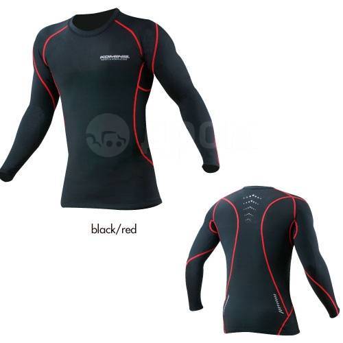  Komine JKL-124 Compression Thermal Undershirts Black/Red, XL 