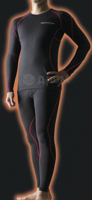  Komine JKL-124 Compression Thermal Undershirts Black/Red, XL 