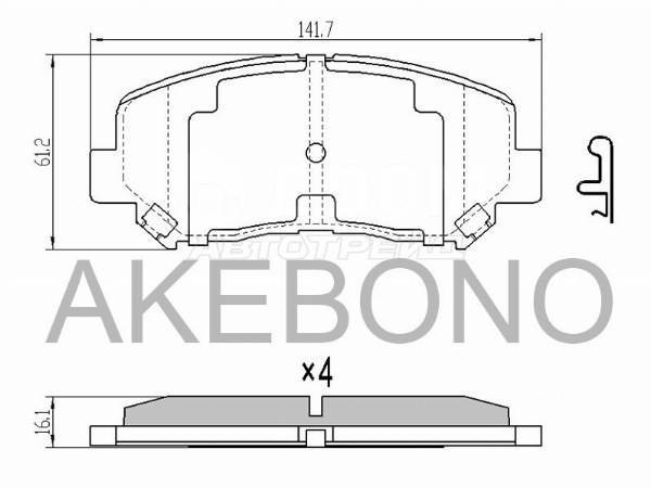 Купить Колодки тормозные Mazda CX-5 12-17 Akebono AN-783WK, передний в ...