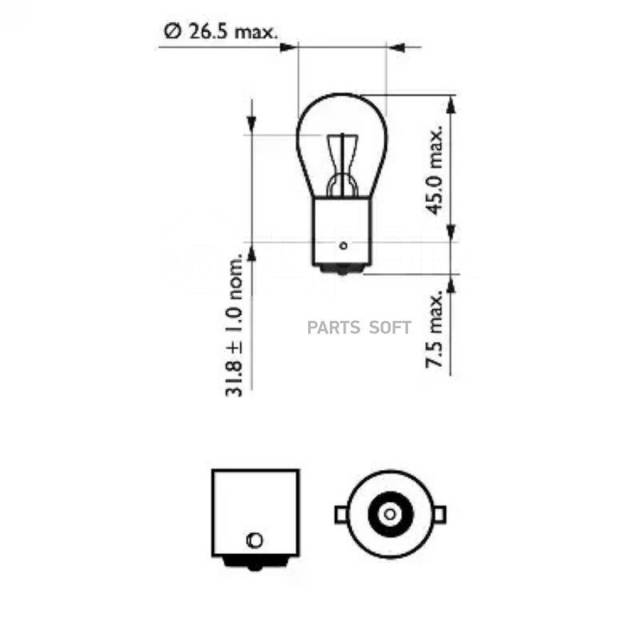   10   P21W 12V 21W BA15S Moto 