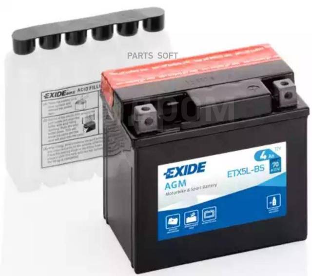  MOTO AGM 4Ah 70A 113x70x105  ETN 0  M04 EXIDE ETX5L-BS 