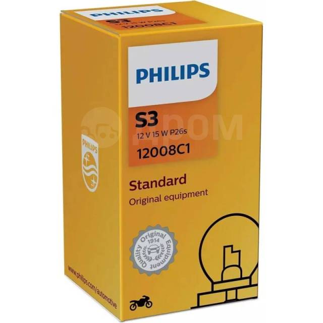   Philips Vision Moto S3 (P26s, G26), 12, 15, 1 , . 12008C1 