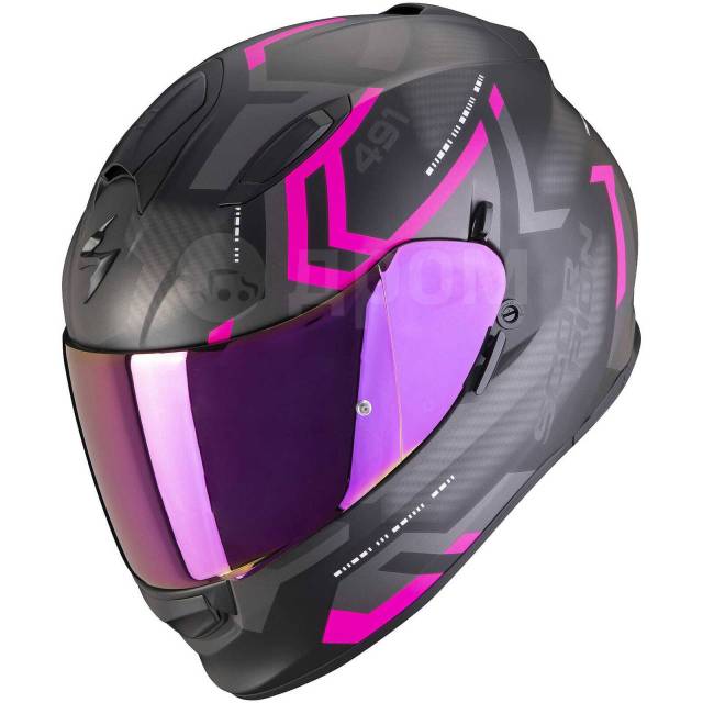  Scorpion Exo-491 Spin Matt Black Pink Integral Motorcycle 