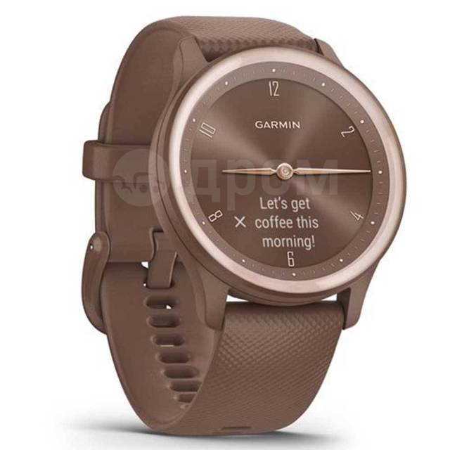   Brown / White Gold Garmin 010-02566-02 Vivomove Sport 