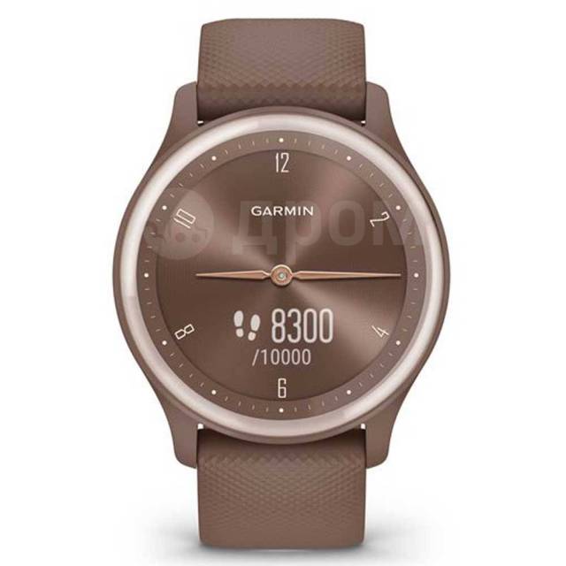   Brown / White Gold Garmin 010-02566-02 Vivomove Sport 