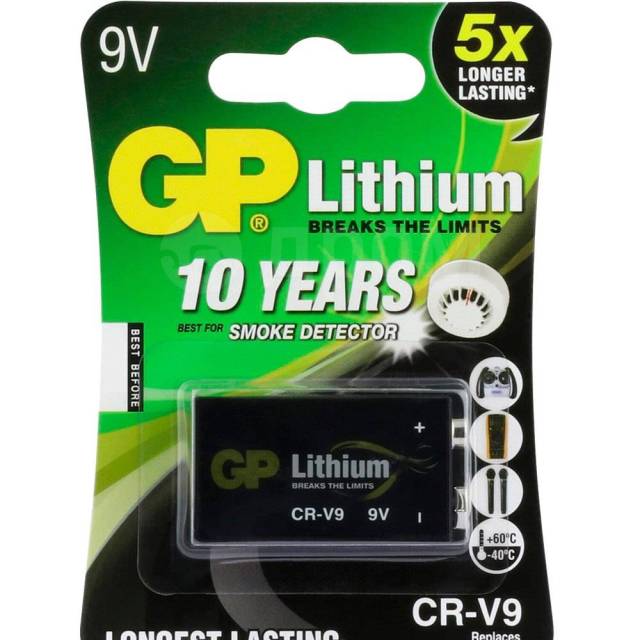      Black Gp batteries 070CR9VC1 9V CR-V9 