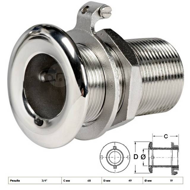    3/4" ?19/49 68     AISI316, Osculati 17.421.82 