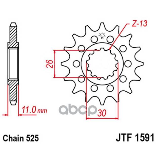   1591.16   JT Sprockets . JTF159116RB 