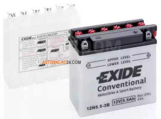  !  6Ah 60A 135/61/131 moto/ EXIDE 12N553B 