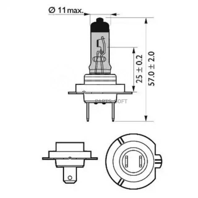  H7 12V 55W PX26d BlueVision Moto  1 PHILIPS 