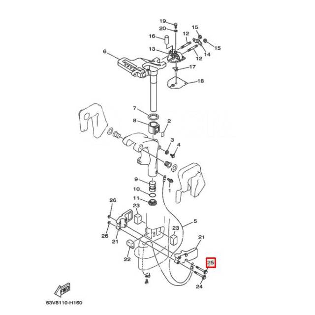  Yamaha 9,9-15 (M6x75) GB9074.4(8.8) (97575-06575)(YUELANG) 