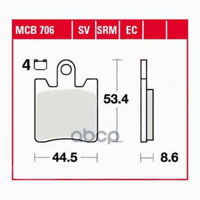     Daelim: U3 125 07-, S2 125 07-, S3 125 10-, Sl 125 07-, Yamaha: Fjr 1300 06- TRW . MCB706SRT 