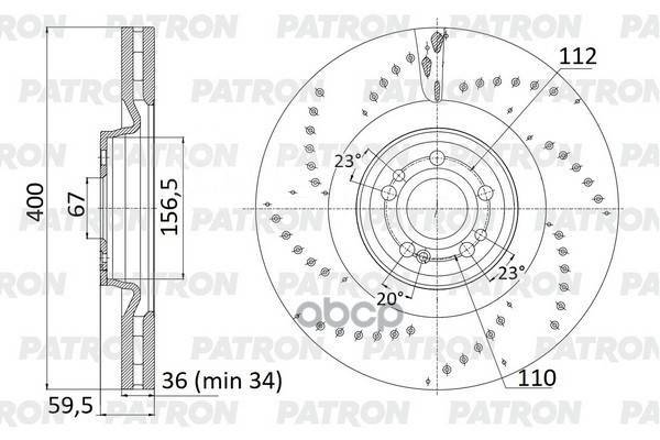 Диск Тормозной Пер. Mb Gle/Gls-Series (C167/V167/X167) 19- (D=400 Mm) Patron арт. PBD1481DR