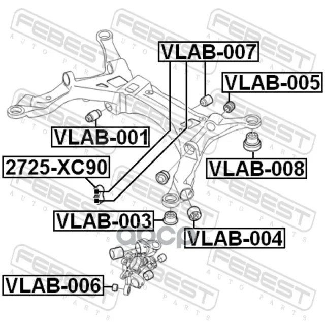 ����������� ������ ����� | ��� ����/��� | Volvov70, S60, XC90, V70 XC, S80 Febest ���. VLAB007 VLAB007 �� �����