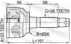   0510-MPV, 23*56*26, GA20-25-50XB, GA20-25-60XB, GA22-25-50X, GA22-25-60X, 0510MPV, Febest (C / 38 / 54) 