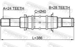  ! 24x386x28 Mazda 3 BK/BL 03-13 