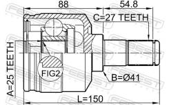    27x41x25 Hyundai Tucson 04-10 Febest 