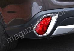 Накладки на задний бампер Mitsubishi Outlander 2015-2019 (хром) в Уссурийске Накладка на бампер. Mitsubishi Outlander, GF2W, GF3W, GF4W, GF7W, GF8W, GG2W, GG3W 4B11, 4B12, 4J11, 4J12, 4N14, 6B31