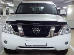 Дефлектор капота (мухобойка) Nissan Patrol 2010- Y62 темный в Красноярске Дефлектор капота. Nissan Patrol, Y62. Под заказ