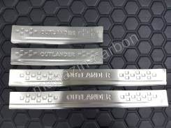 Накладки на пороги Mitsubishi Outlander 2012-2017 в Уссурийске Накладка на порог. Mitsubishi Outlander, GF2W, GF3W, GF4W, GF7W, GF8W, GG2W 4B11, 4B12, 4J11, 4J12, 4N14, 6B31