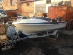 Yamaha F15 + подвесник 60л. с. + телега с ПТС во Владивостоке Yamaha F-15. 2006 год год, длина 4,20 м., двигатель подвесной, 60,00 л.с., бензин