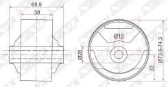 Подушка двигателя задняя Toyota, SAT ST-12371-11510C в Омске Подушка двигателя. Toyota: Corsa, Corolla II, Paseo, Tercel, Cynos, Raum Двигатели: 4EFE, 5EFE