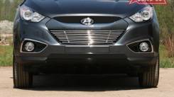 Хромированная накладка на решётку бампера Hyundai ix35 в Барнауле Накладка на решетку бампера. Hyundai ix35, LM Двигатели: D4HA, G4KD, G4NA