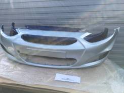 Hyundai Solaris передний бампер новый серебристый хендай Хундай в Красноярске Бампер. Hyundai Solaris, RB G4FA, G4FC