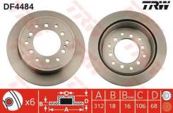 Диск тормозной задний Toyota LAND Cruiser 70, 90, 120, Lexus GX470 DF4484 trw DF4484 в наличии в Хабаровске Диск тормозной задний TOYOTA LAND CRUISER 70, 90, 120, LEXUS GX470 DF4484 trw DF4484 в наличии