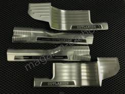 Накладки на пороги Mitsubishi Outlander 2012-2019 в Уссурийске Накладка на порог. Mitsubishi Outlander, GF2W, GF3W, GF4W, GF7W, GF8W, GG2W, GG3W 4B11, 4B12, 4J11, 4J12, 4N14, 6B31