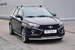 Защита порогов (трубы под пороги) Lada Vesta SW Cross 2017- в Кемерово Накладка на порог. Лада Веста СВ