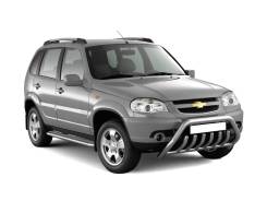 Защита порогов с алюм. площадкой Chevrolet Niva 2009- в Кемерово Накладка на порог. Chevrolet Niva, 21236 Двигатель BAZ2123