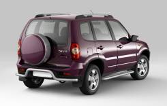 Защита порогов с алюм. площадкой Chevrolet Niva 2009- в Кемерово Накладка на порог. Chevrolet Niva, 21236 Двигатель BAZ2123