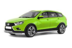 Защита порогов с алюм. площадкой Lada Vesta SW Cross 2017- в Кемерово Накладка на порог. Лада Веста СВ