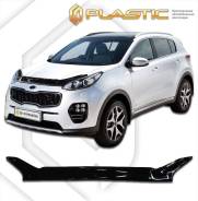 Дефлектор капота Kia Sportage 2016-н. в. (Мухобойка) в Красноярске Дефлектор капота. Kia Sportage, QL D4HA, G4FJ, G4KE, G4NA