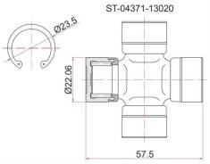 Крестовина кардана Toyota NOAH #R/ST195/ST215/SV35/Subaru Forester SF5 97-02 ST-04371-13020 SAT ST0437113020 во Владивостоке Крестовина кардана TOYOTA NOAH #R##/ST195/ST215/SV35/SUBARU FORESTER SF5 97-02 ST-04371-13020