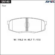 Дисковые тормозные колодки задние SN140 Advics во Владивостоке Колодки тормозные дисковые. Lexus LX450d, URJ201, URJ202, VDJ201 Lexus LX460, URJ201, URJ202, VDJ201 Lexus LX570, URJ201, URJ202, VDJ201, SUV, URJ201W...