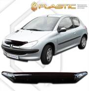 Дефлектор капота Peugeot 206 1998-2009 (Мухобойка) в Красноярске Дефлектор капота. Peugeot 206, 2A, 2B, 2D, 2E/K, 2A/C DV4TD, DW10TD, EW10J4, TU1JP, TU3A, TU3JP, TU5JP4