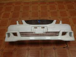 Бампер передний Toyota Mark Wagon Blit(X11) 02-07 белый с губой 006500 в Благовещенске Бампер. Toyota Mark II Wagon Blit, GX110W, GX115W, JZX110W, JZX115W Toyota Mark II 1GFE, 1JZFSE, 1JZGE, 1JZGTE